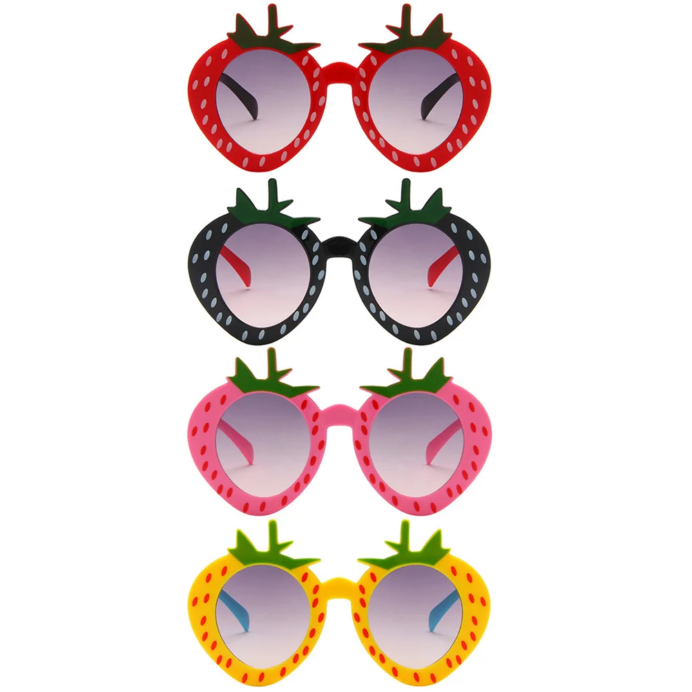 

4Pcs Strawberry Sunglasses Fashionable Eyewear Childrens Party Shades Girls Summer Accessory Cool Gift