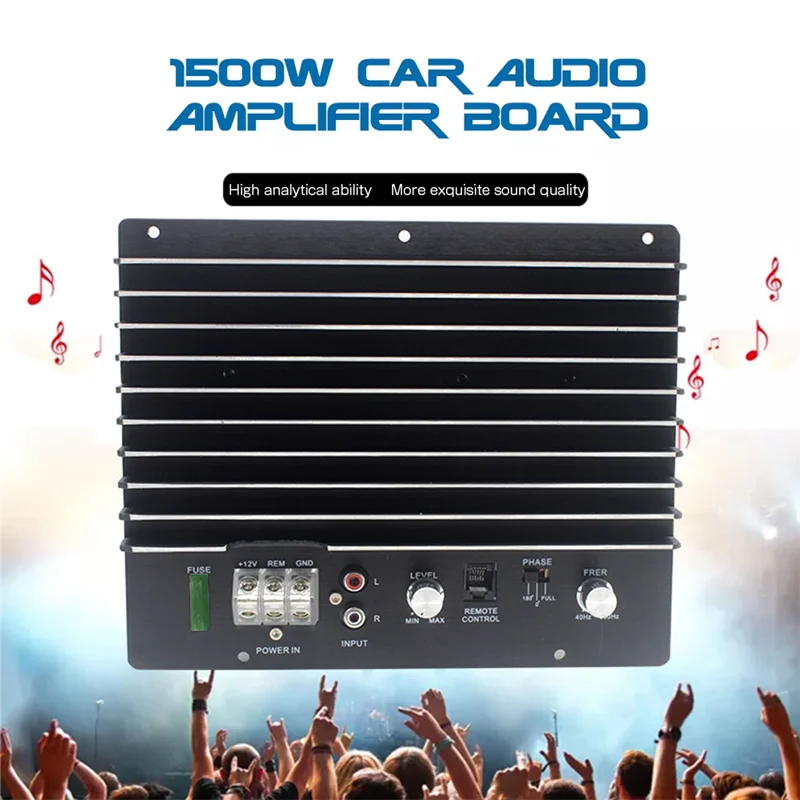 12V 1500W Mono Car Audio Amplifier Powerful Bass Subwoofer Amplifier Board Player Automotive Amplifier Module