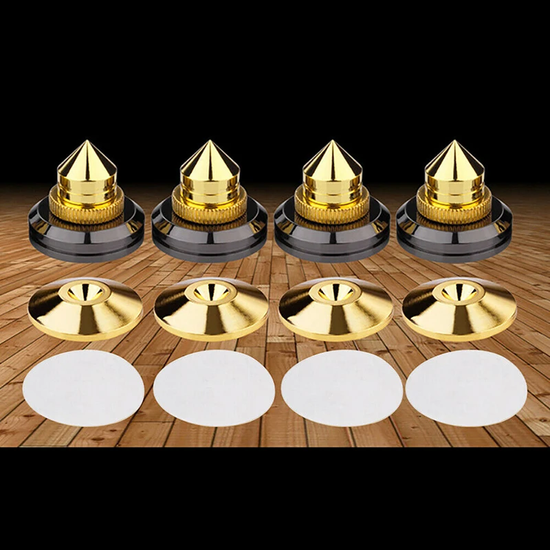 4PCS/Set Speakers Stand Feet Foot Pad Spikes Pure Copper Gold Loudspeaker Box Spikes Cone Floor Foot Nail