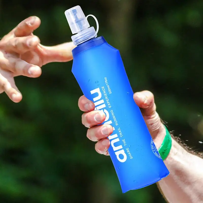 250/500ML Foldable Silicone Soft Flask Water Bottle Outdoors Camping Traveling Sport Running Water Bag Hydration Equipment