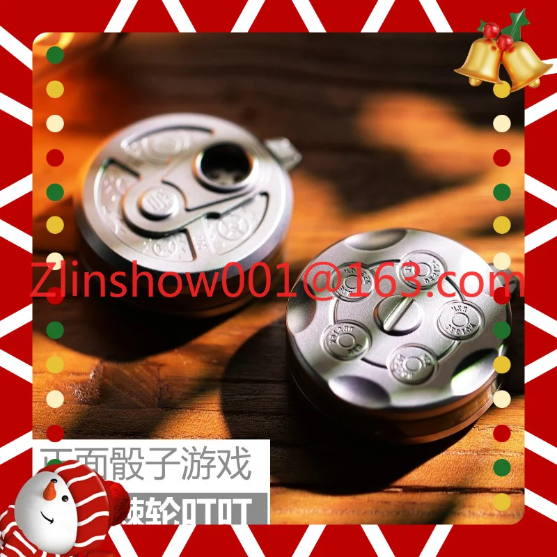 Revolver dice ding coins, decompression artifact EDC all-metal mechanical dice, magnetic roulette decompression toy