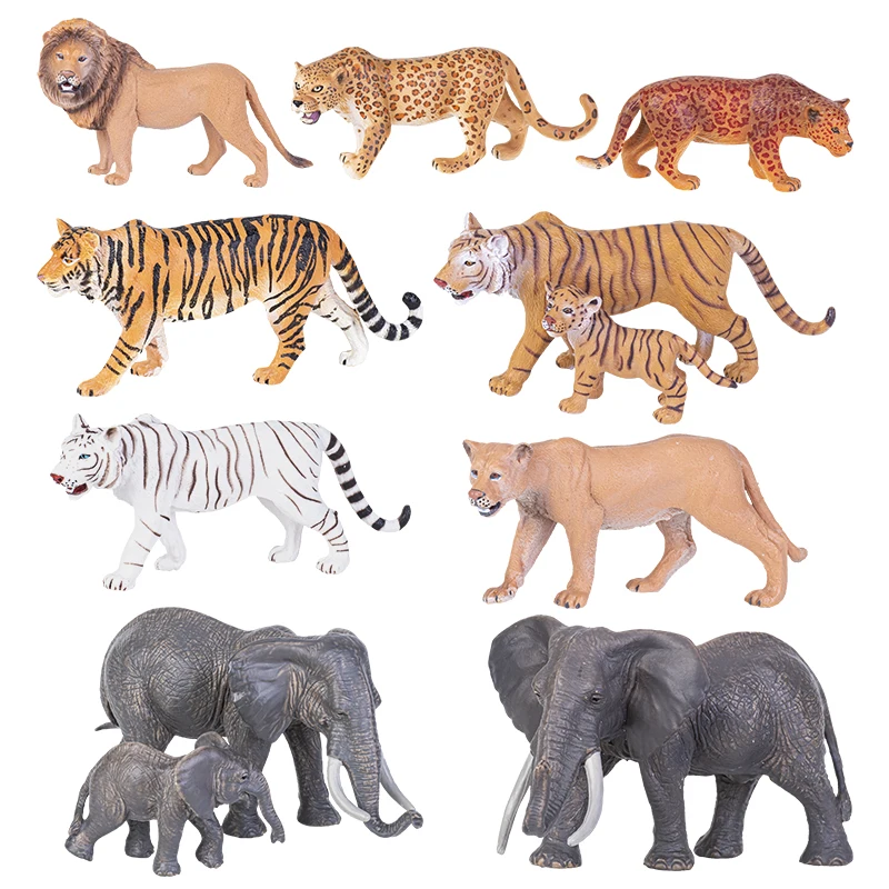 African Wild Animals Elephant Lion Cheetah Model Simulation Big Mammoth Action Figures PVC Educational Toy For Kids Gift