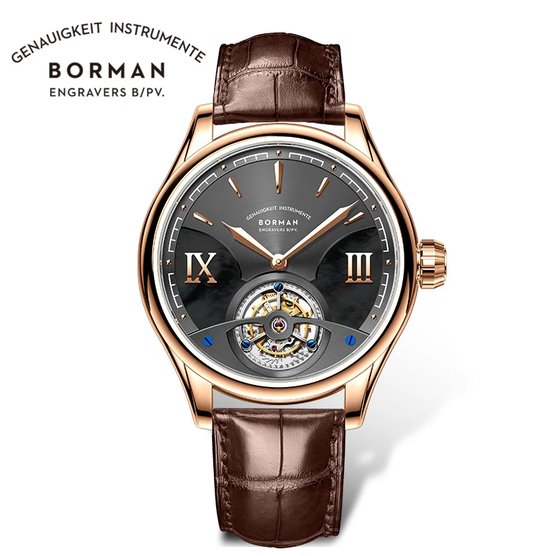 BORMAN Top Brand Flying Tourbillon Orologi da uomo a carica manuale Orologio meccanico Vetro zaffiro Orologi impermeabili 50M