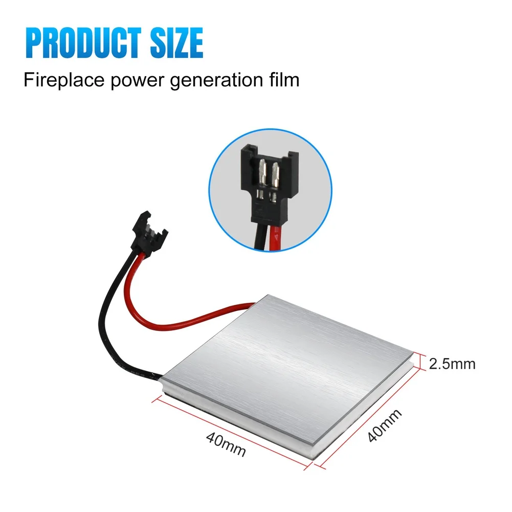 Fireplace Thermoelectric Generator Module 40x40x2.5mm Metal Graphene Heat Conduction Plate for Fan Repair and Upgrade