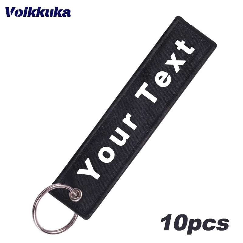 10PCS 30PCS 50PCS 100PCS 200PCS 300PCS 500PCS Set Sale Custom Beide zijden geborduurde sleutelhanger motorfiets sleuteltags groothandel
