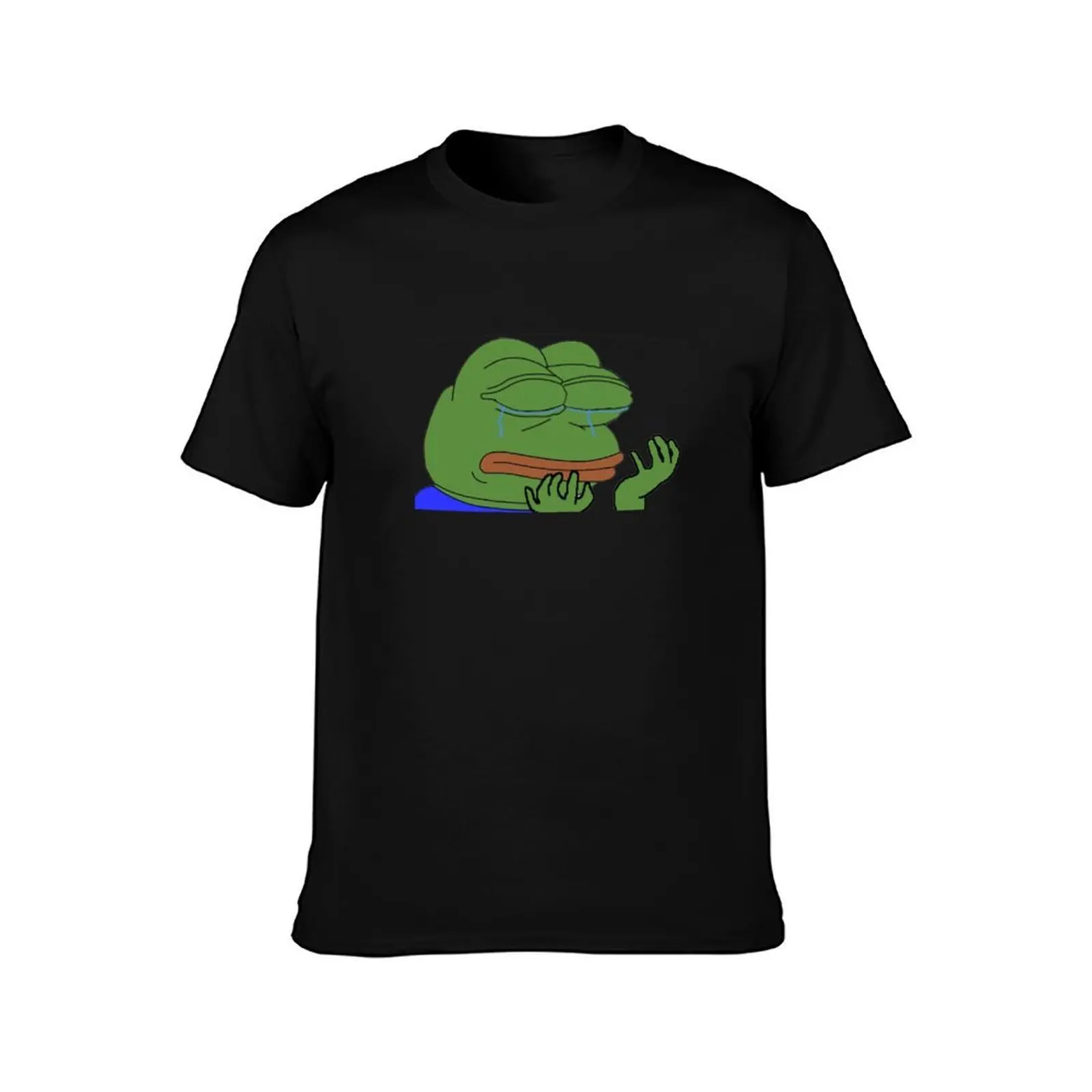 Pepe Hands Crying Frog Meme Twitch Emote T-Shirt Casual Trendy Streetwear Tee Shirt