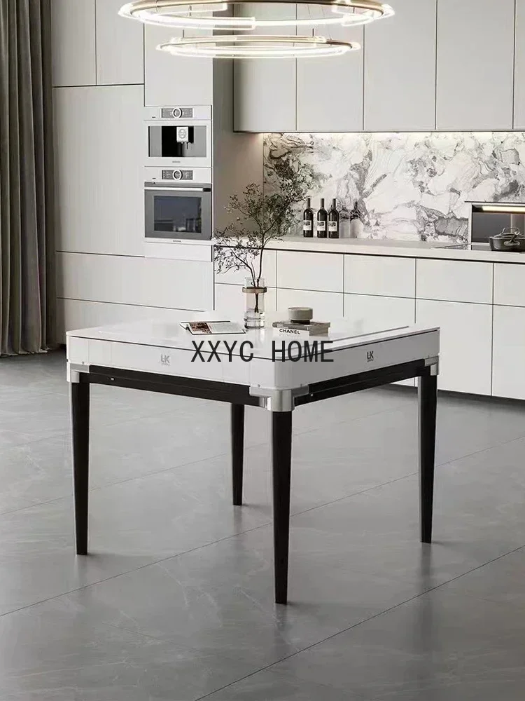 

Advanced Ultrathin Dining Table Tempered Glass Silence Mahjong Table Home Relaxation Amusement Mesa Comedor Home Furniture LVMC
