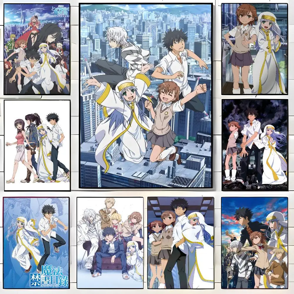 Japanese Anime A-A Certain Magical Index Poster  Self-adhesive Art Waterproof Paper Sticker Coffee House Bar Room Wall Decor