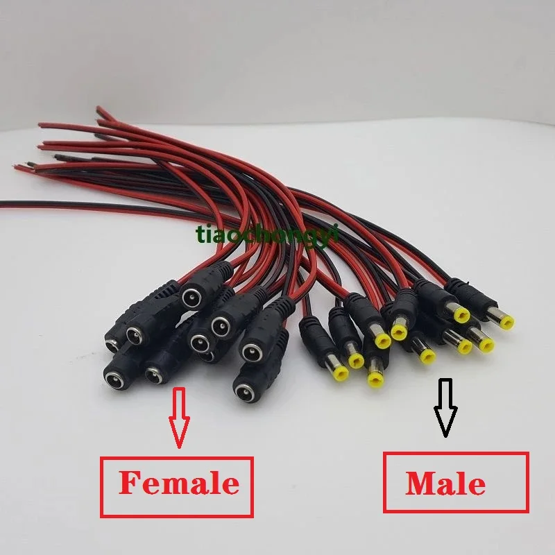 5.5x2.1mm 25cm Male Female DC Power Connector 5V 12V 24V Wire Cable Plug Adapter for TV Camera 5050 2835 LED Strip Tape Lights