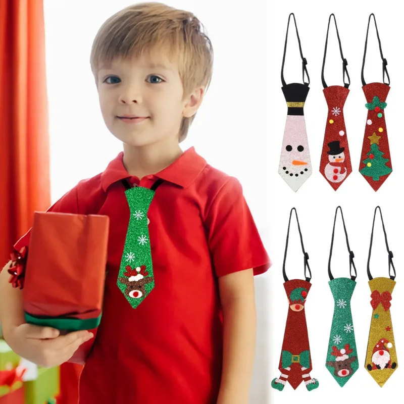 

2024 Christmas Ties Christmas Decoration Snowman Elk Christmas Tree Tie Party Merry Christma Decor Kids Gift Noel Happy New Year