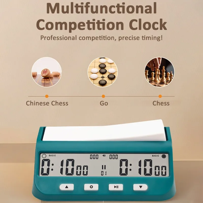 Picture 3: Judge Timer Newly Upgraded Go Timer Professional Board Games Timer 5 Major Timing Rules Referee  Match Chess Clock Bluish Green