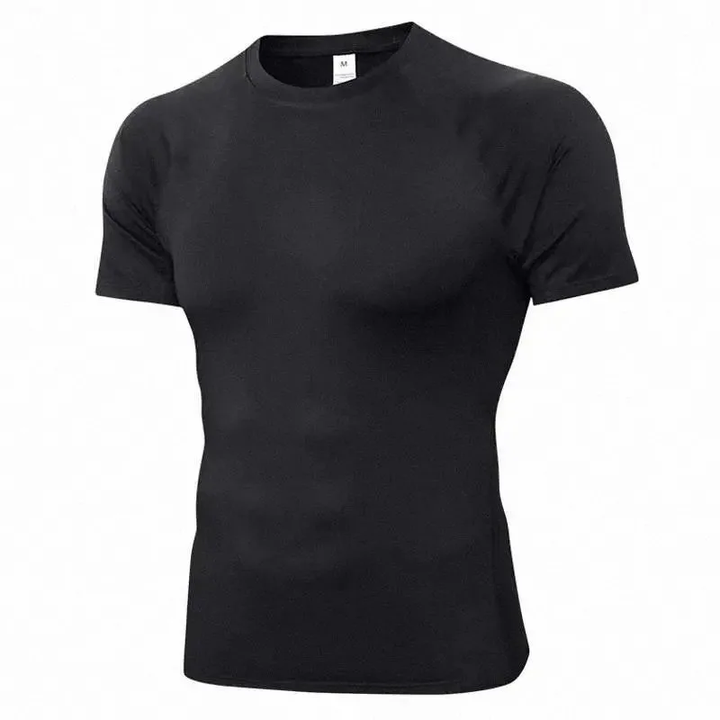 Camiseta de compressão manga curta masculina, Fitness, Corrida, Esporte, Ginásio, Treino, Casual, Tops de alta qualidade, Roupa de verão, Novo, 2022