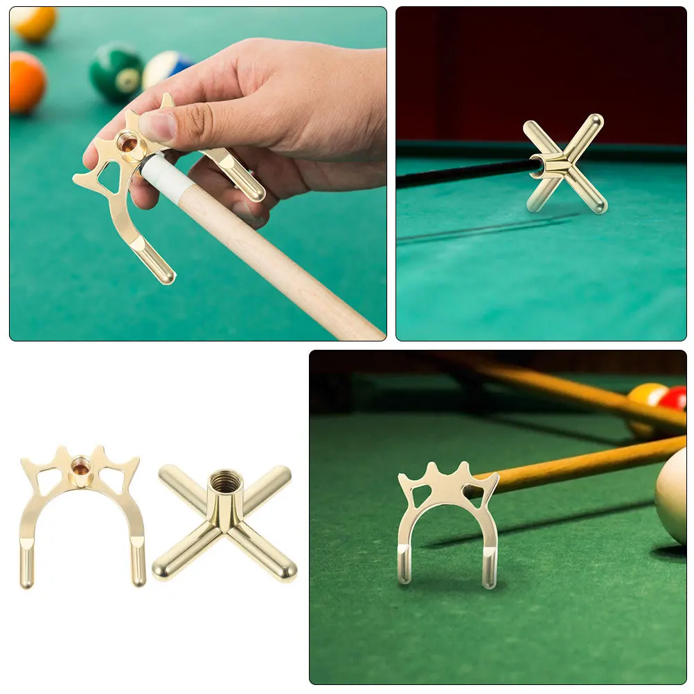 

2pcs Pool Cue Stick Brass Billiard Bridge Head High Bridge Design Durable Copper Material Stable Non-Tilt Structure Pool Table