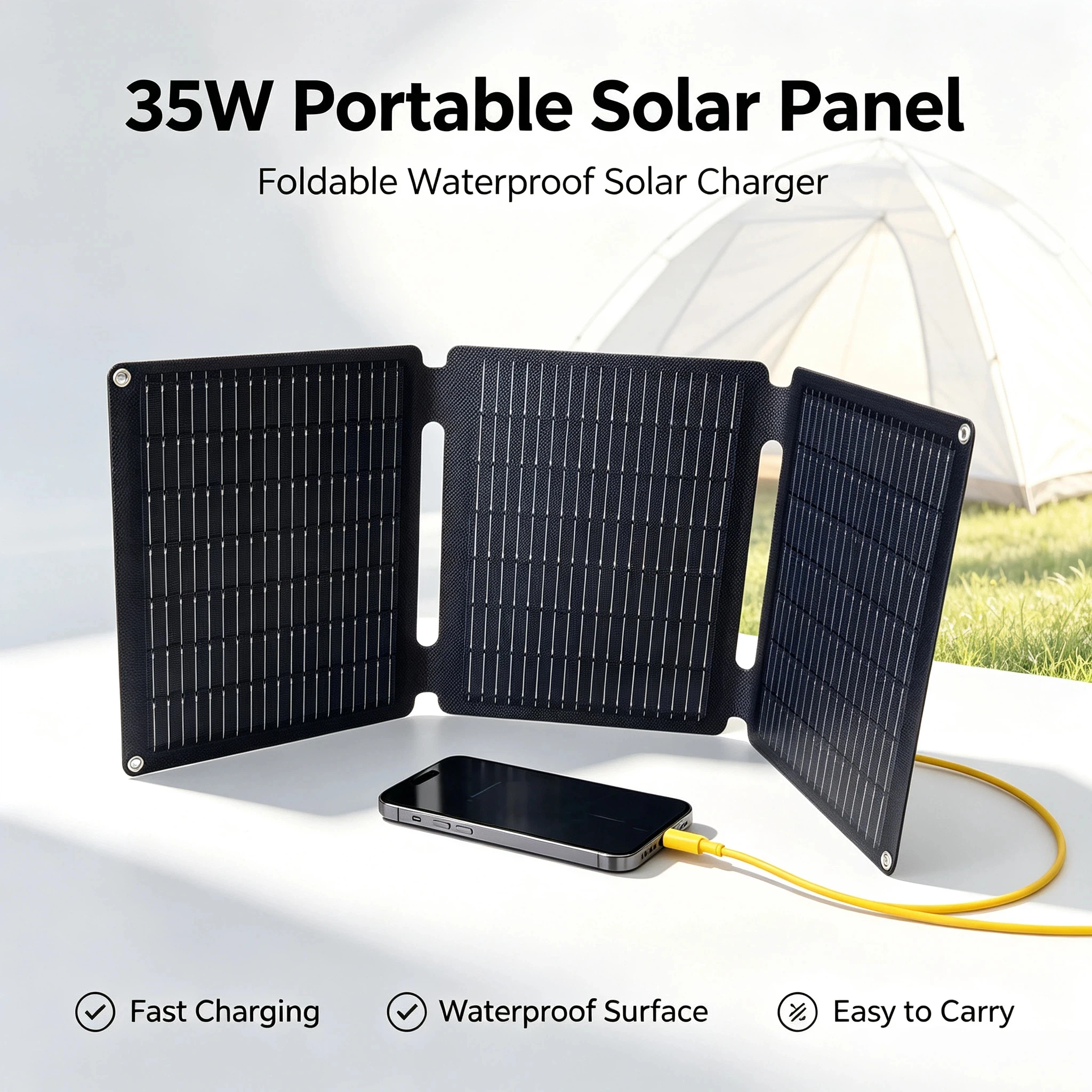 35 watt foldable solar panel hiking camping backpack is the best choice for travel, suitable for mobile phone power banks