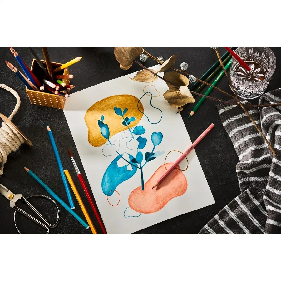 قلم تلوين Aquarellable مائي اللون مكون من 36 لونًا متنوعًا