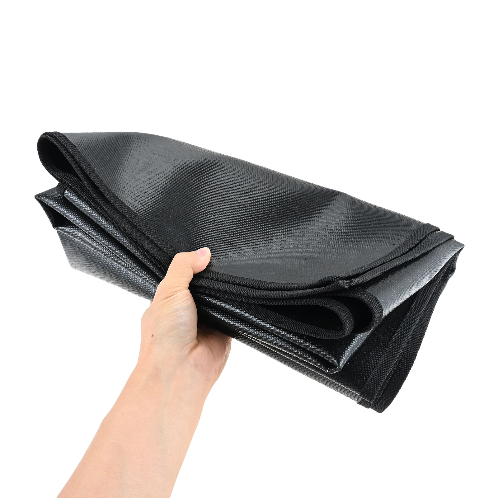 100cm*150cm Fireplace Mat Fiberglass with Silicone Coating Rug Fireproof Anti-slip Thick Heavy Easy Clean Indoor/outdoor Black