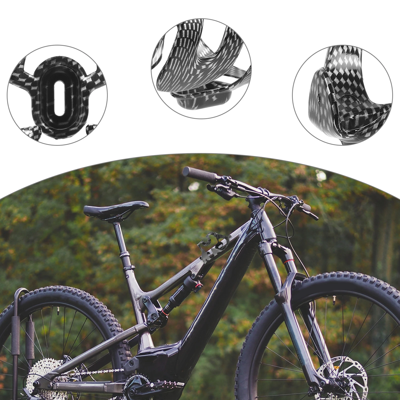 Black Carbon Fiber Bike Bottle Cage Water Bottle Holder Sturdy Durable Bike Accessories Carbon Fiber Water Bottler Holder