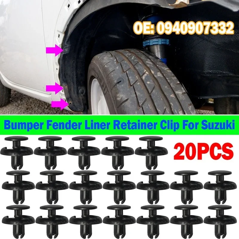 7mm Hole Bumper Fender Retainer Clip Rivet Fastener Clips 09409-07332 For Suzuki Swift X-90 XL-7 Grand Vitara SX4 Jimny Wagon