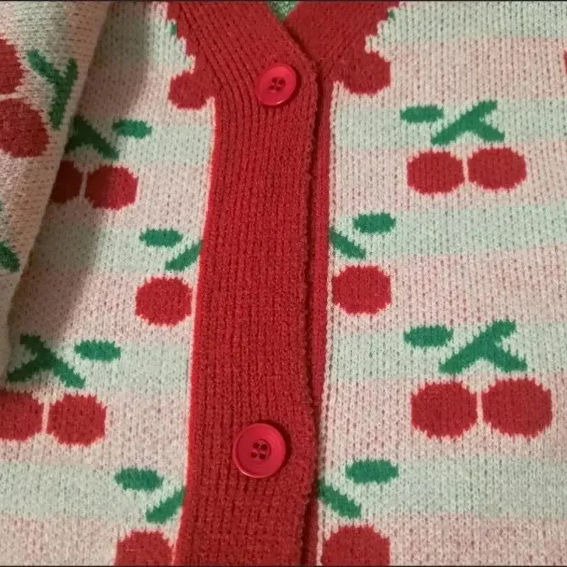 Women's Autumn and Winter Loose Cherry Small Fragrance Foreign Style Thickened Sweater College Style 2021 New Knitted Cardigan