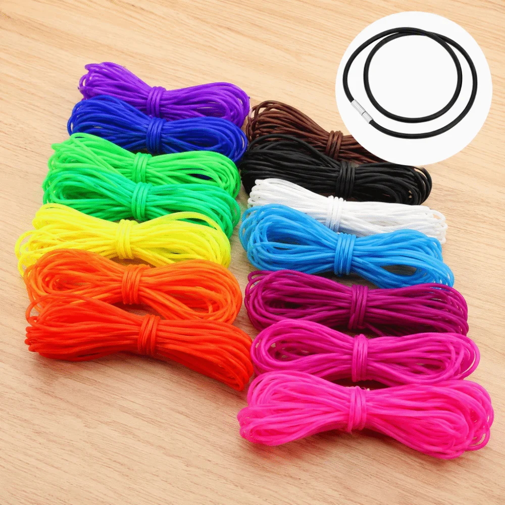 Round Shape Hollow Rubber Tubing Colorful Design Transparent Hose Stretch Stitch Cord Resistance Material 2mm Diameter