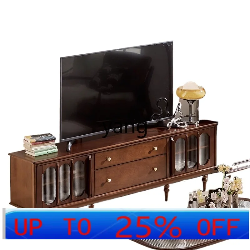 

LMM solid wood TV storage locker integrated living room French light luxury high-end retro locker