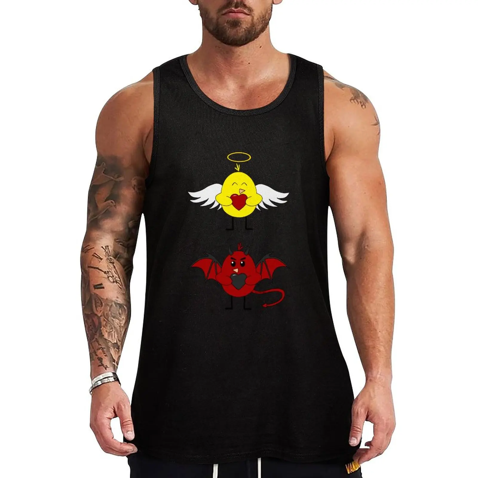 Angel and Demon Chicks Tank Top Quick Dry Tank Top for Running Jogging Athletic Wear