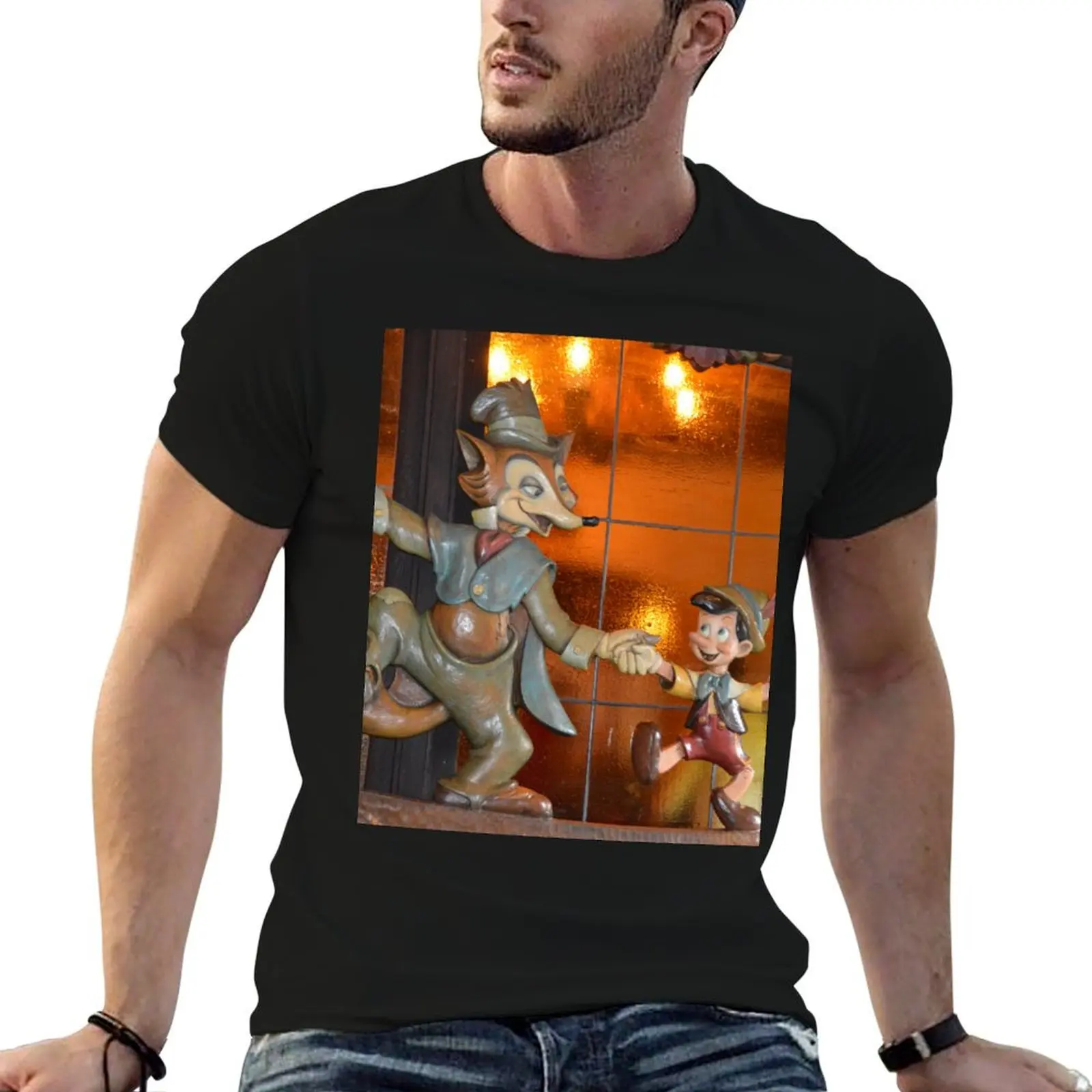 

A Fox, A Cat, A Wooden Boy, Marionette Puppet Boy T-Shirt t shirt man casual cotton t shirt man t shirts cotton 100% T-Shirt