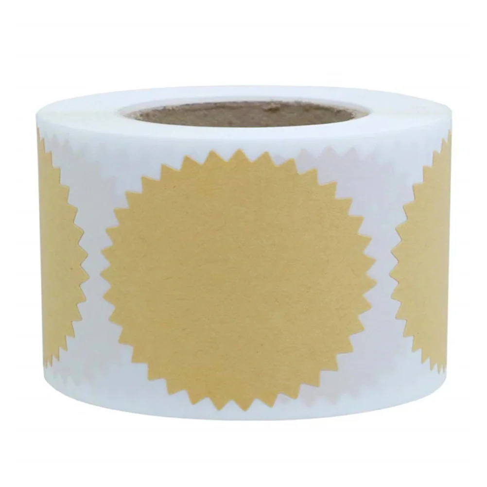 

500pcs Blank Kraft Sticker Paper Self Adhesive Gift Bag Tags Party Favor Sealing Stickers Envelope Notebook Label