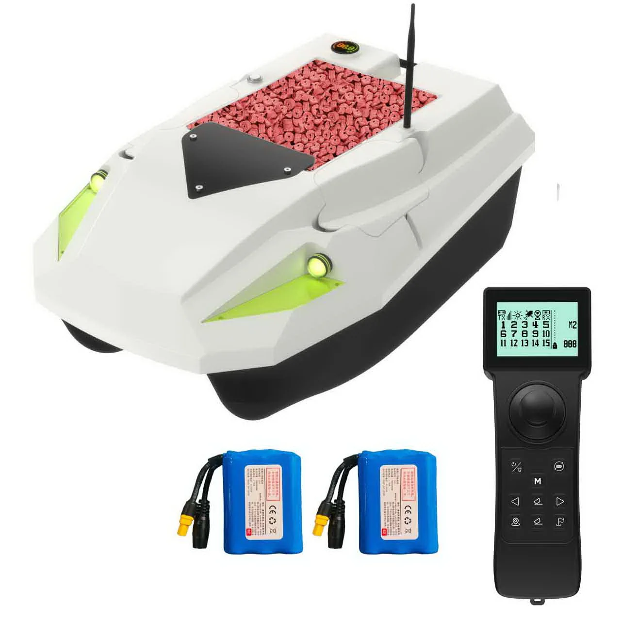 

12V RC Fishing Bait Boat for Carp Fishing with GPS Auto Return, 3-Speed Gear, 2x5200mAh Batteries, Bottom Leak-Type Design, Low