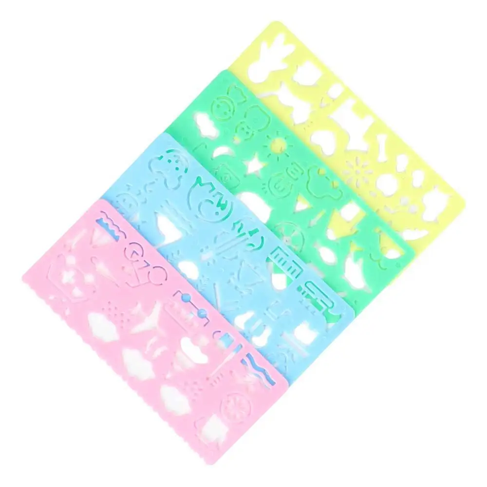 

for Students Stationery DIY Craft Painting Template Plastic Drawing Rulers School Painting Supplies Cartoon Spirograph
