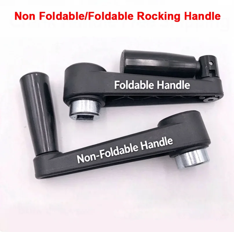 1Pcs Round Hole Square Hole Rocking Handle Hole 8/10/12/14/16/20mm Black Non Foldable Machine Hand Crank Hhandle Rocking Handle
