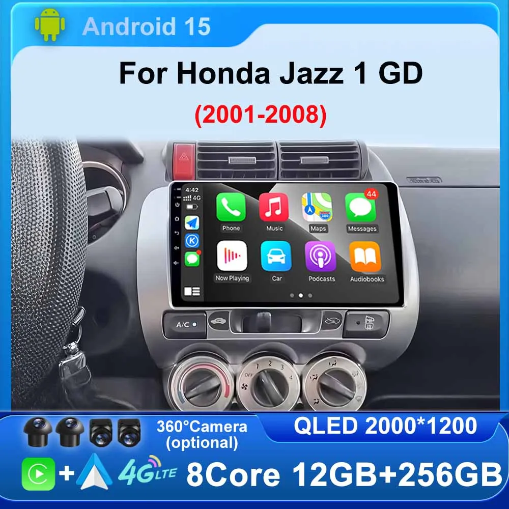 

9 "автомобильный Android-авторадио, мультимедийный плеер, навигация, GPS BT, Wi-Fi, 4G, головное устройство для Honda Jazz 1 GD 2001-2008, подходит для 2001-2009, LHD