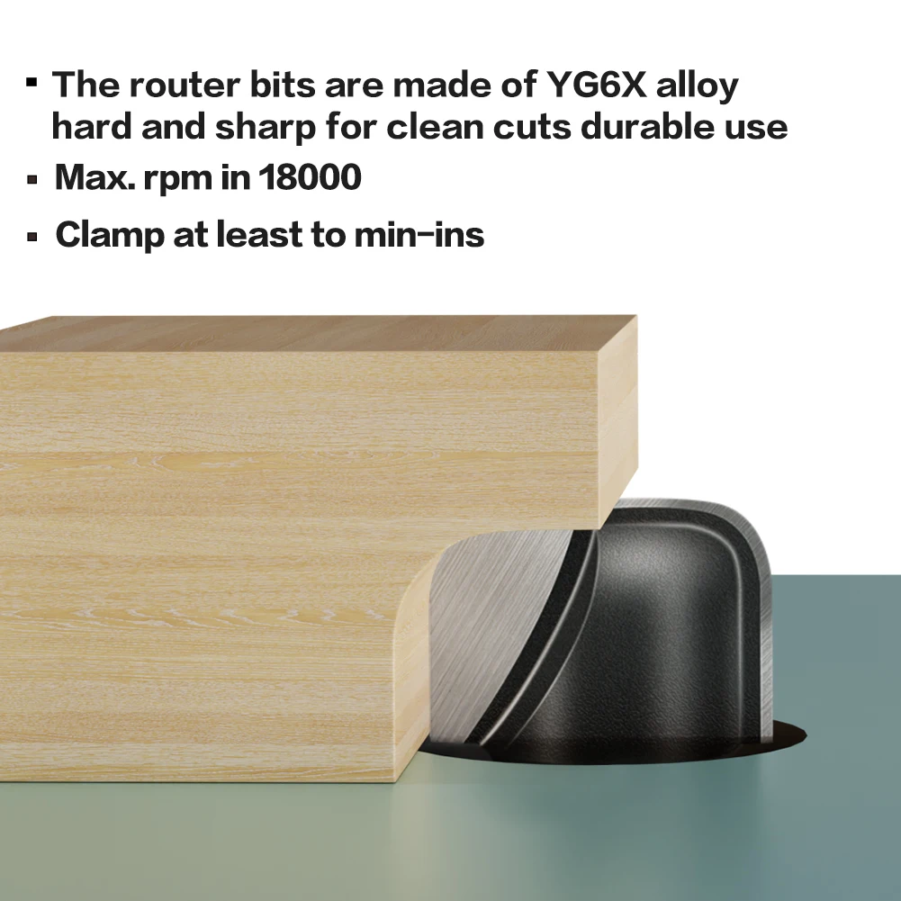 12mm 1/2in Shank Bowl & Tray Router Bit Round Nose fresa strumenti per la lavorazione del legno strumento per incisione