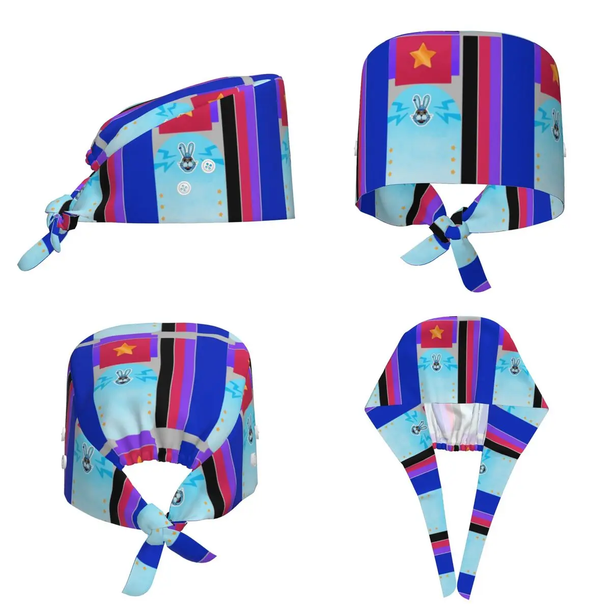 Glamrock Bonnie Fazbear Entertainment Scrub Hat Doctor Working Surgical Cap Men Women Adjustable Nursing Caps for Dentist