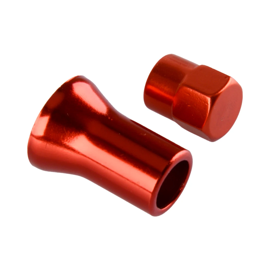 4 ชุดอลูมิเนียมสีแดง Universal รถยางล้อ Stem Air Valve Hex Cap Sleeve Cover ใหม่