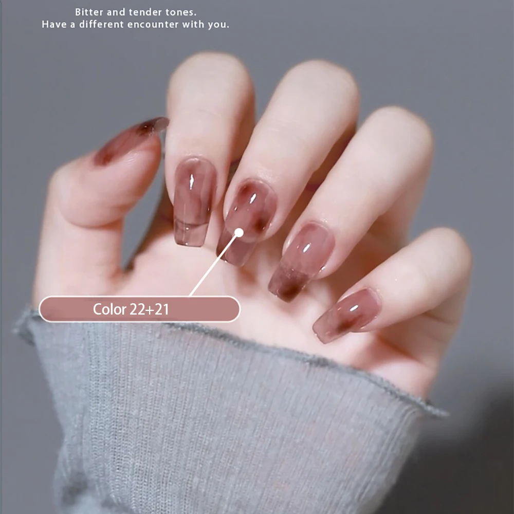 Vendeeni 30 Colors/Set Transparent Jelly Gel Nail Polish UV Soak Off Gel Varnish Ice Through Jade Fat Gel Lacquer With Display