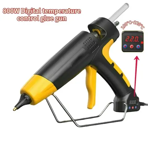 Pistola de cola quente industrial, 800w, para trabalhar madeira, grande pistola de cola de silicone profissional, temperatura ajustável para diy e reparo de móveis