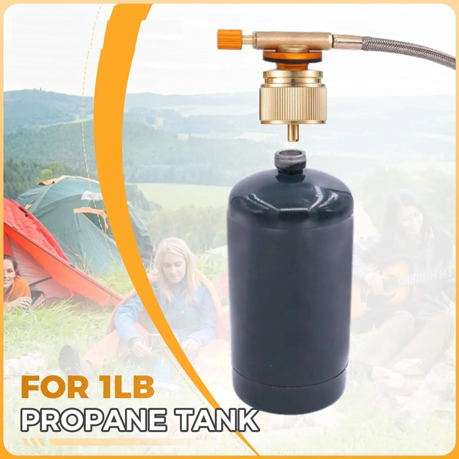 MIGUBIGU 1 Pièce Adaptateur De Recharge De Propane Avec Tuyau 1m, Adaptateur De Bouteille De Gaz LPG Pour Camping, Pique-Niques Et Cuisines Domestiques, Pour Réchauds De Camping En Plein Air