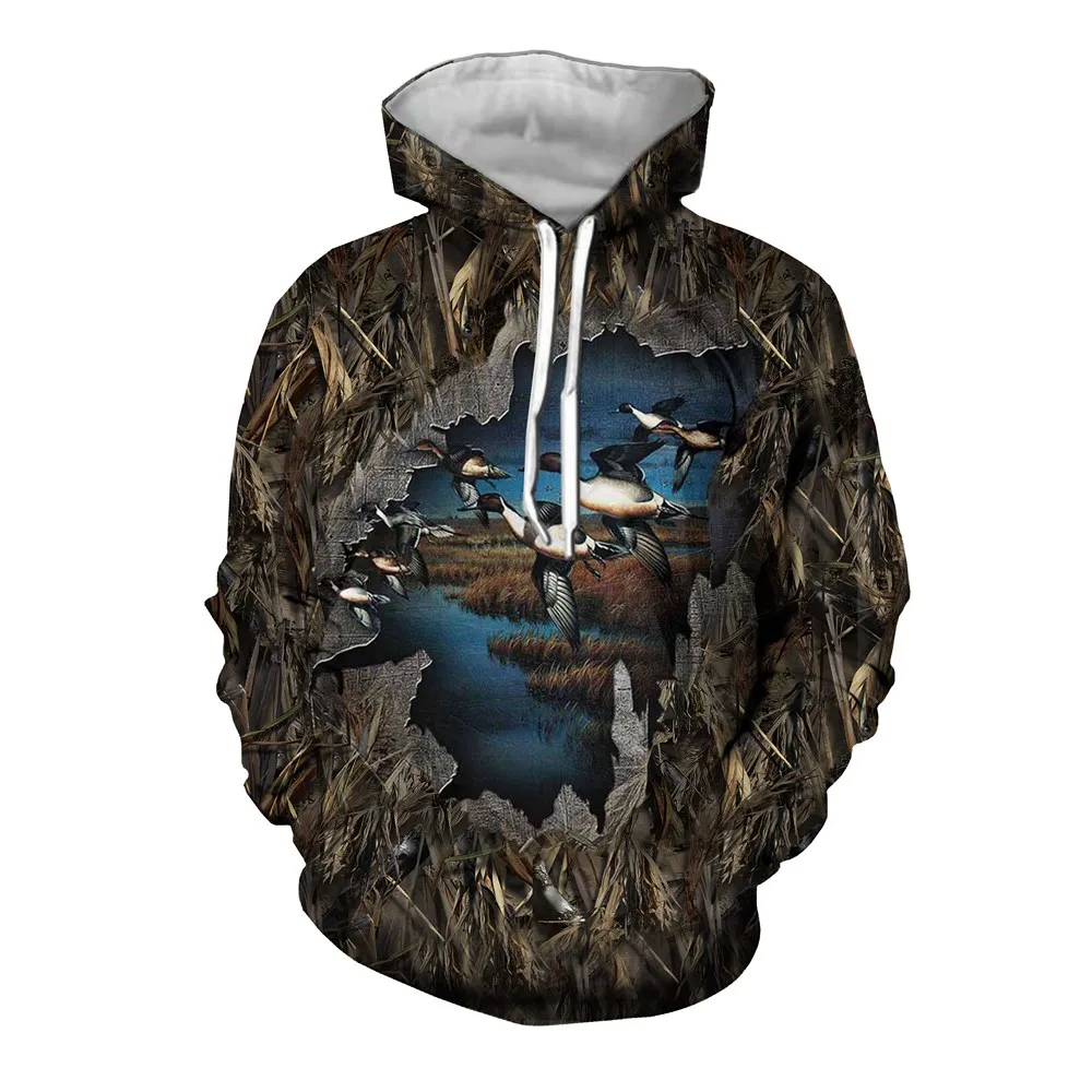 Hunting Wild Duck 3D Print Hoodies Men Women Fashion Oversized Hoodie Pullovers Hooded Sweatshirts Male Tracksuits Man Clothing