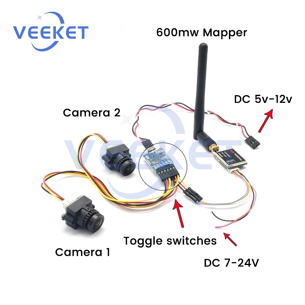 3-канальный модуль переключения видеопереключателя FPV для многокамерных дронов FPV с высокоскоростным коммутационным чипом
