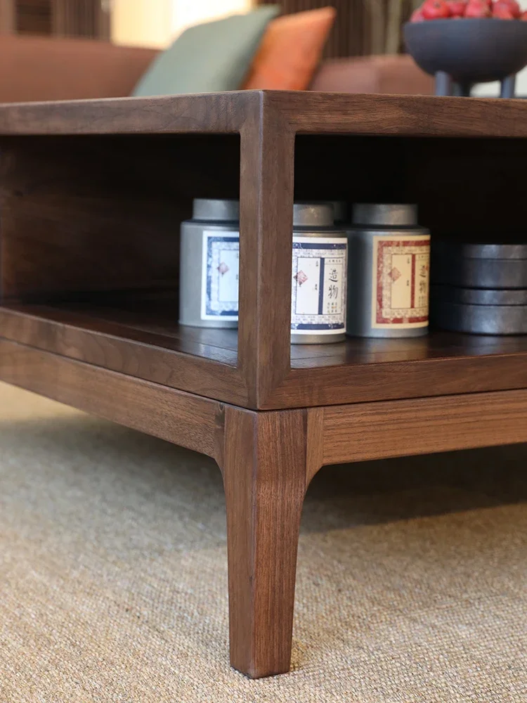 Household Black Walnut Wooden Furniture Square Solid Wood Tea Table Large Size Log