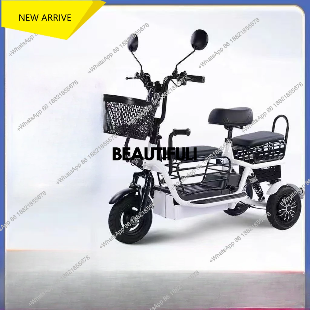 

M138 Driving the new electric tricycle household small and light women's parent-child stacking elderly battery car