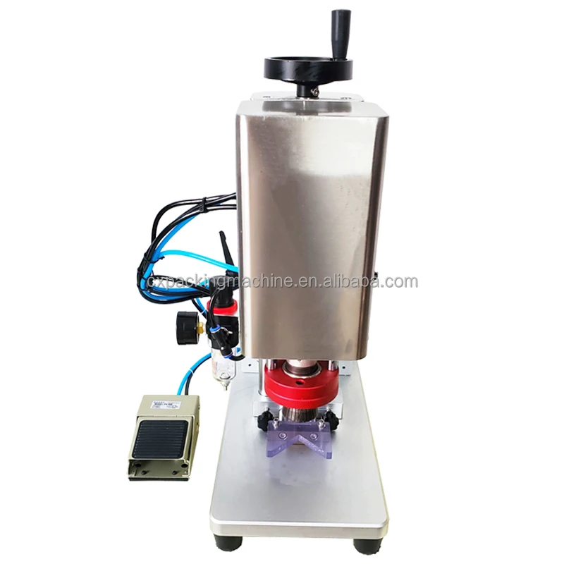 Semi Automatic Pneumatic Perfume Pump Crimping Collar Pressing 2 in 1 Capping Machine