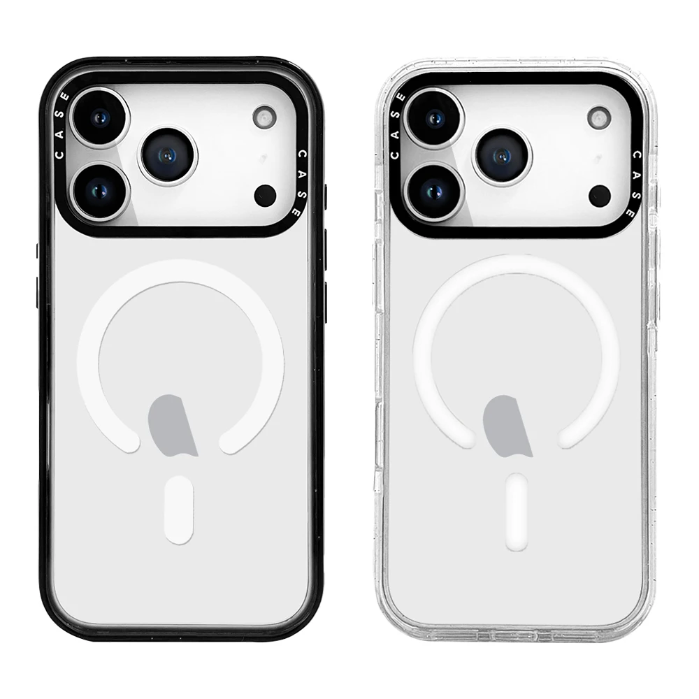 Solid Color Transparent Marshmallow Acrylic With MagSafe Phone Case For iPhone 17 16 12 13 14 15 Pro Max Plus Air Simple Clear C