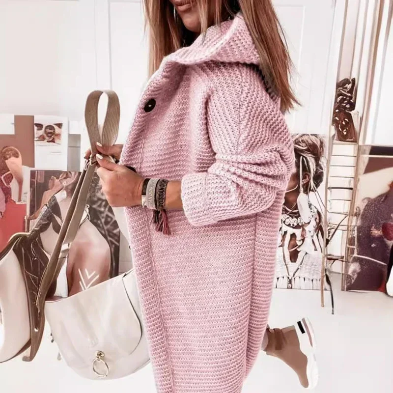 เสื้อคาร์ดิแกนไหมพรมมีฮู้ดไซส์ใหญ่สำหรับผู้หญิง รุ่นใหม่ปี 2025 สไตล์ลำลองสำหรับเดินทาง ทรงหลวม ดีไซน์ข้ามพรมแดน พร้อมปกแบบหมวก