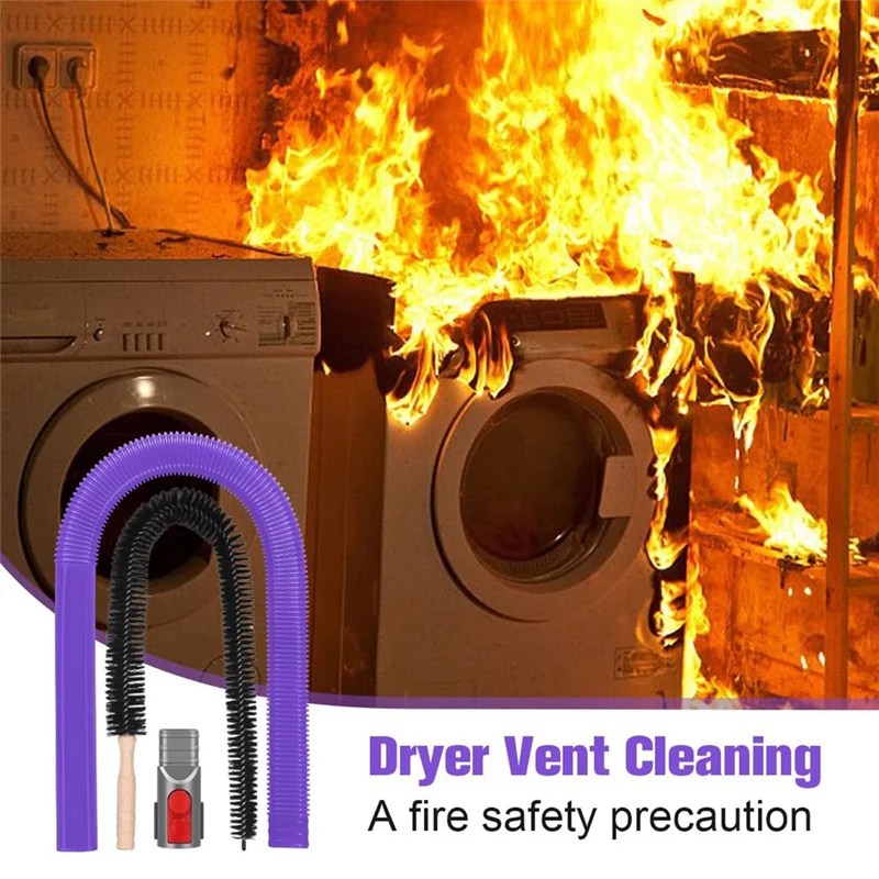 

Hot Selling-Dryer Vent Cleaner Kit & Dryer Lint Brush For Dyson V7 V8 V10 V11 V12 V15, Flexible Dryer Lint Remover Hose Attachme