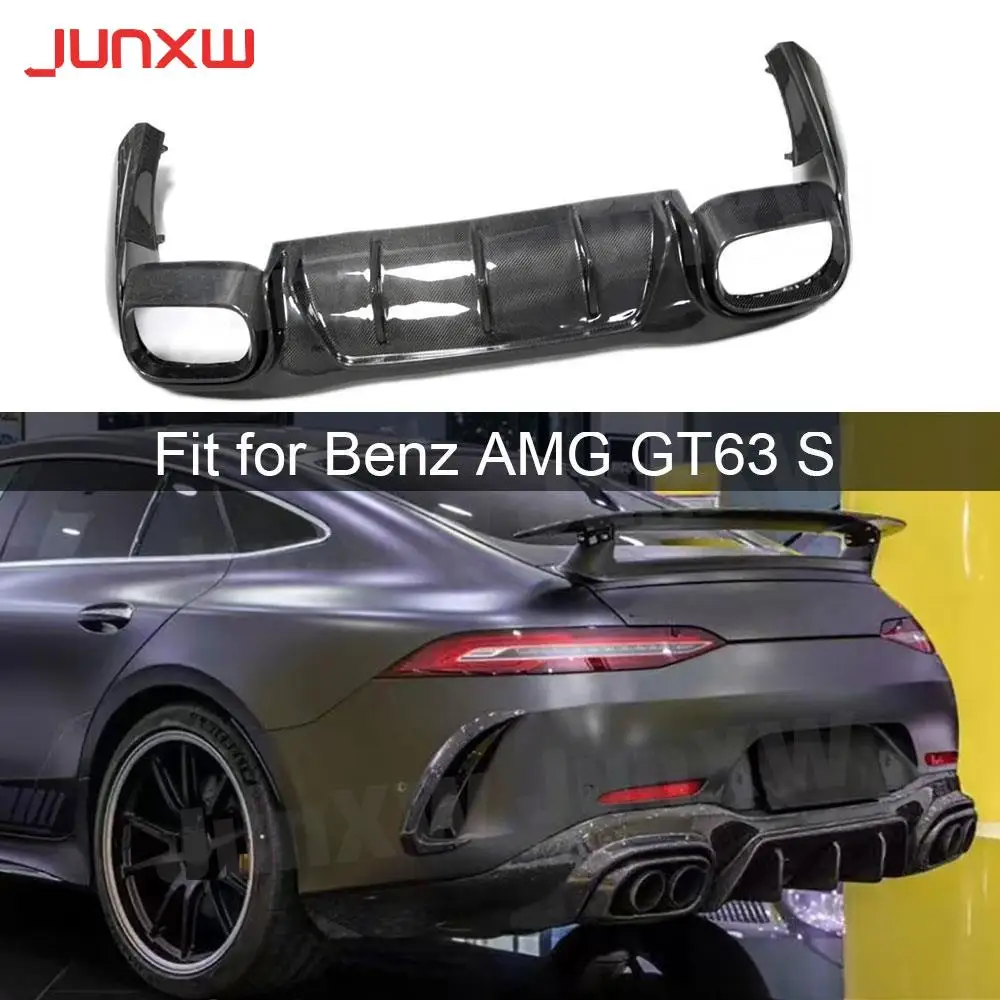 Dry Carbon Fiber Car Rear Bumper Lip Diffuser Spoiler For Benz AMG GT63 GT63S 4 Door 2019-2023 Rear Lip Car Styling