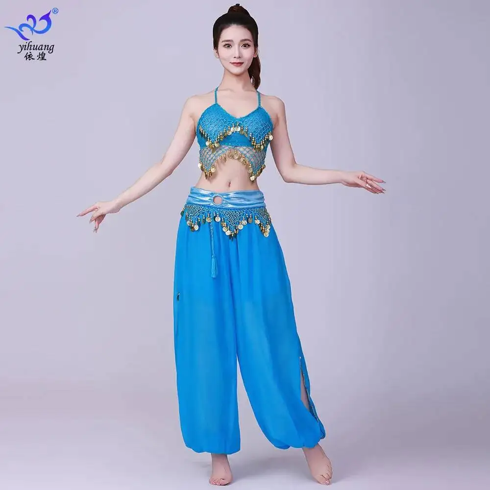 Costume da ballo per feste Costume da danza del ventre Reggiseno con frange di paillettes Dancewear Costume da ballo indiano Costume da spettacolo teatrale