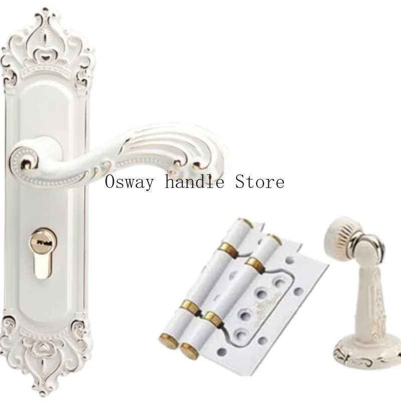 European style Mute Room Door Lock Handle Fashion Interior Door Knobs Lock Luxurious Anti-theft Gate Lock Furniture Hardware