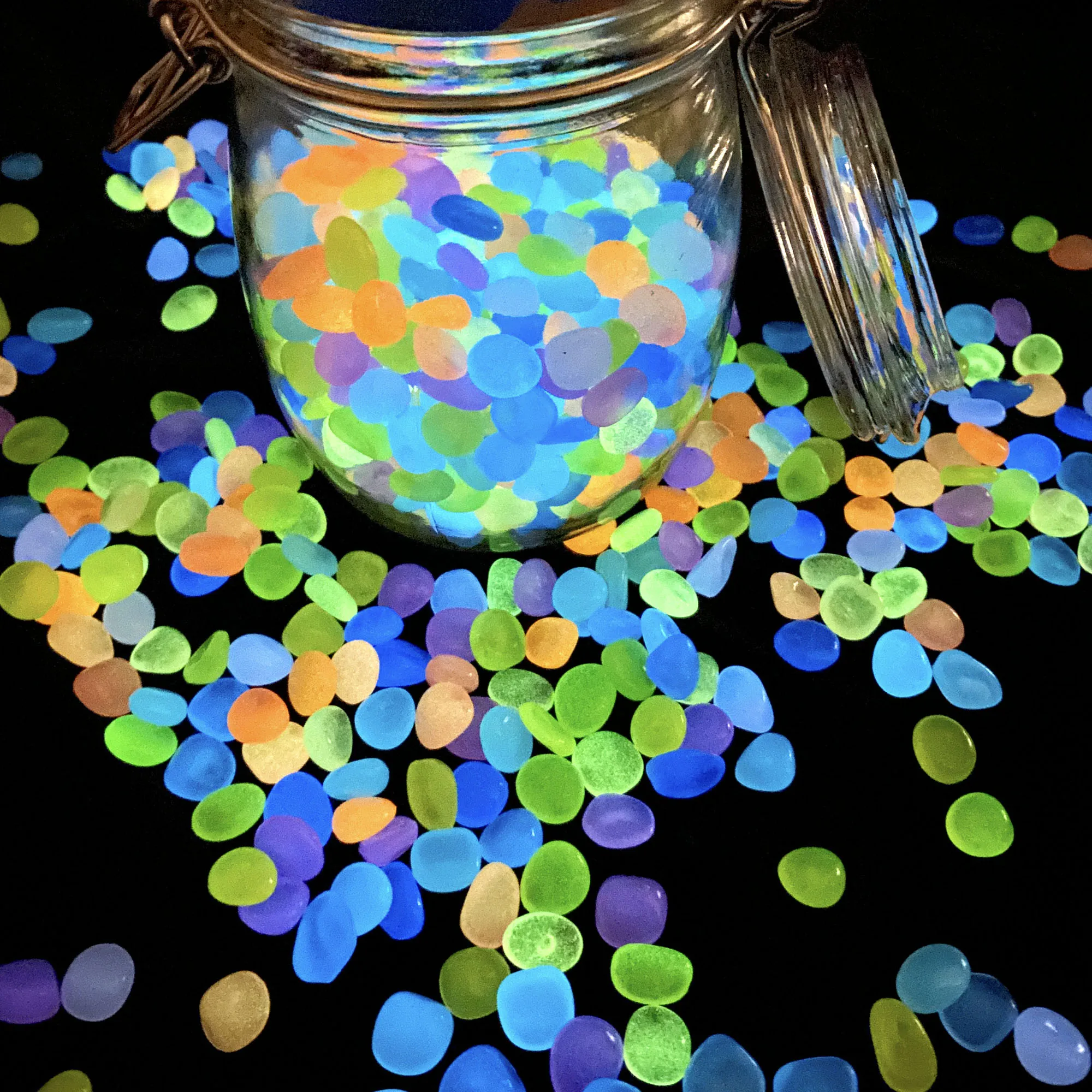 200pcs Garden Decoration Luminous Stone Vase Filling Pebble Outdoor for Potted Fish Tank Decoration Gardening Paving Pebble